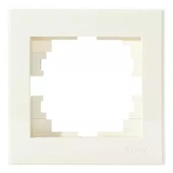 Рамка для розеток и выключателей Lezard Rain 1 пост, цвет бежевый