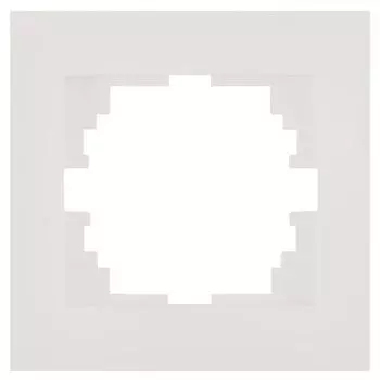 Рамка для розеток и выключателей Lezard Rain 1 пост, цвет жемчужно-белый