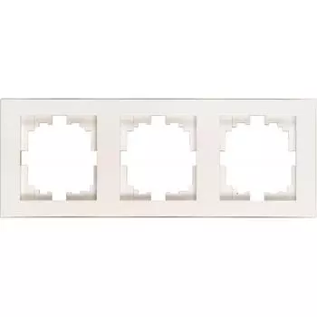 Рамка для розеток и выключателей Lezard Rain вертикальная 3 поста цвет белый