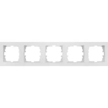 Рамка для розеток и выключателей Lezard Vesna 5 постов горизонтальная цвет белый