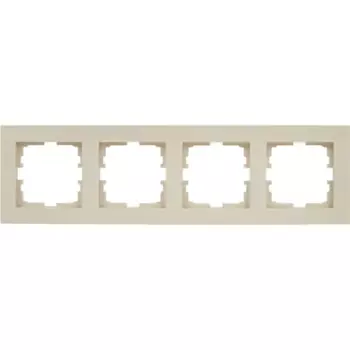 Рамка для розеток и выключателей Lezard Vesna 4 поста горизонтальная цвет кремовый