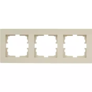 Рамка для розеток и выключателей Lezard Vesna 3 поста горизонтальная цвет кремовый