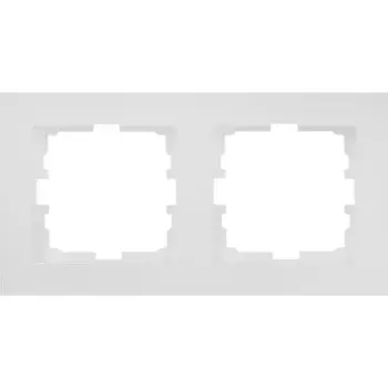 Рамка для розеток и выключателей Lezard Vesna 2 поста вертикальная цвет белый