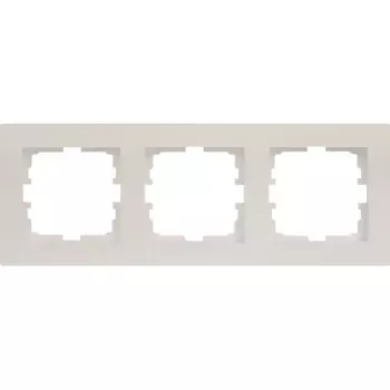 Рамка для розеток и выключателей Lezard Vesna 3 поста горизонтальная цвет жемчужный белый перламутровый
