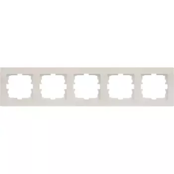 Рамка для розеток и выключателей Lezard Vesna 5 постов горизонтальная цвет жемчужный белый перламутровый