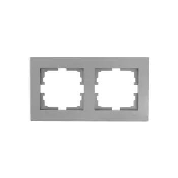 Рамка для розеток и выключателей Lezard Vesna 742-3500-147 2 поста цвет платина