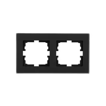 Рамка для розеток и выключателей Lezard Vesna 2 поста горизонтальная цвет черный матовый