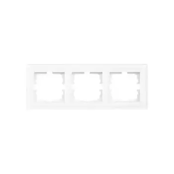 Рамка для розеток и выключателей Lezard Vesna 3 поста горизонтальная цвет белый матовый