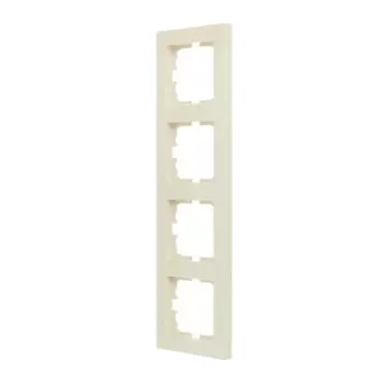 Рамка для розеток и выключателей Lezard Vesna 4 поста цвет кремовый