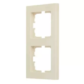 Рамка для розеток и выключателей Lezard Vesna 2 поста цвет кремовый