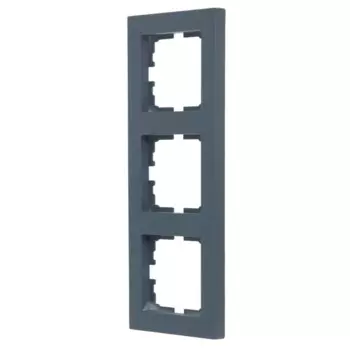 Рамка для розеток и выключателей Lezard Vesna 3 поста цвет графитовый