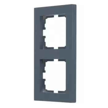 Рамка для розеток и выключателей Lezard Vesna 2 поста цвет графитовый