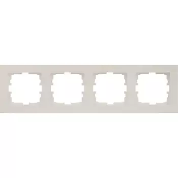 Рамка для розеток и выключателей Lezard Vesna 4 поста горизонтальная цвет жемчужный белый перламутровый