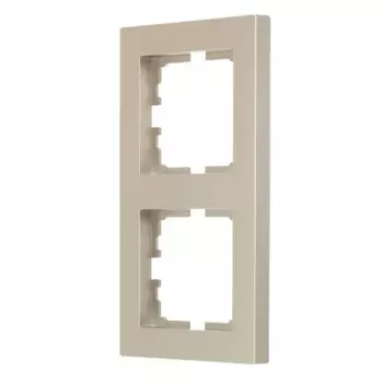 Рамка для розеток и выключателей Lezard Vesna 2 поста цвет титановый
