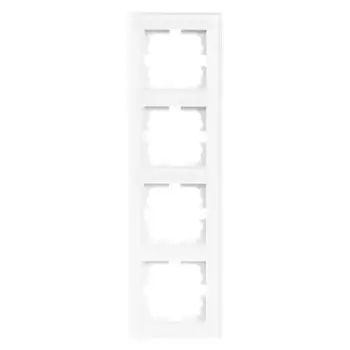 Рамка для розеток и выключателей Lezard Vesna 4 поста цвет белый матовый