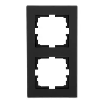 Рамка для розеток и выключателей Lezard Vesna 2 поста цвет черный матовый