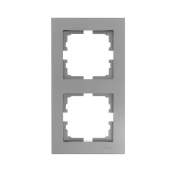 Рамка для розеток и выключателей Lezard Vesna 2 поста цвет платина