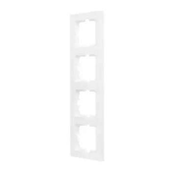 Рамка для розеток и выключателей Lezard Vesna 4 поста цвет белый