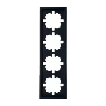 Рамка для розеток и выключателей Lezard Zima 4 поста цвет черный бархат