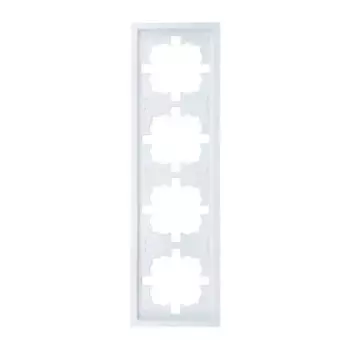 Рамка для розеток и выключателей Lezard Zima 4 поста цвет белый