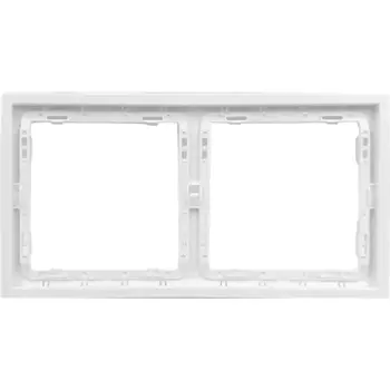 Рамка для розеток и выключателей Mirkl Grace 2 поста цвет белый