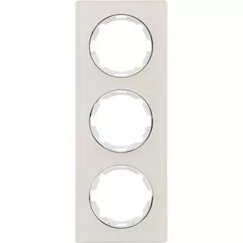 Рамка для розеток и выключателей Onekey Florence 3 поста вертикальная стекло цвет бежевый