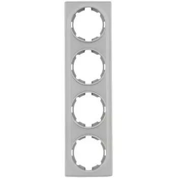 Рамка для розеток и выключателей Onekey Florence 4 поста, цвет серый