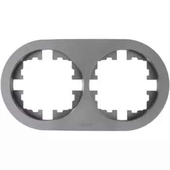Рамка для розеток и выключателей Osen 2 поста круглая цвет серый