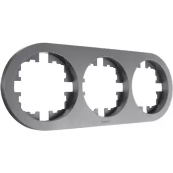 Рамка для розеток и выключателей Osen 3 поста круглая цвет серый