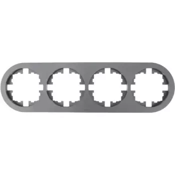 Рамка для розеток и выключателей Osen 4 поста круглая цвет серый