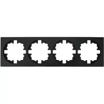 Рамка для розеток и выключателей Osen 4 поста цвет черный