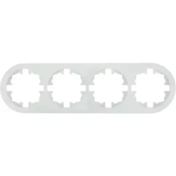 Рамка для розеток и выключателей Osen 4 поста круглая цвет белый