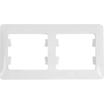 Рамка для розеток и выключателей Systeme Electric Glossa 2 поста двойная цвет молочный