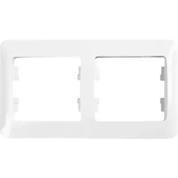 Рамка для розеток и выключателей Systeme Electric Glossa 2 поста цвет белый