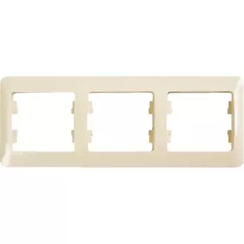 Рамка для розеток и выключателей Systeme Electric Glossa 3 поста цвет бежевый