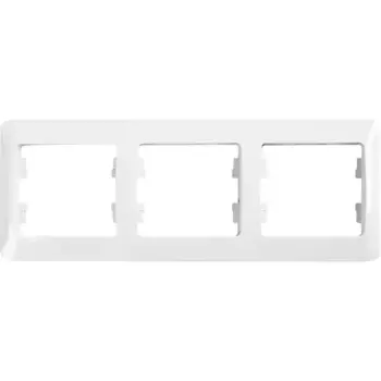 Рамка для розеток и выключателей Systeme Electric Glossa 3 поста цвет белый