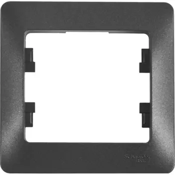 Рамка для розеток и выключателей Systeme Electric Glossa 1 пост цвет антрацит
