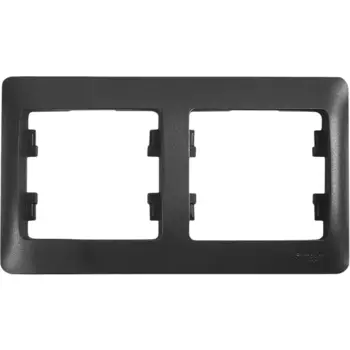 Рамка для розеток и выключателей Systeme Electric Glossa 2 поста цвет антрацит