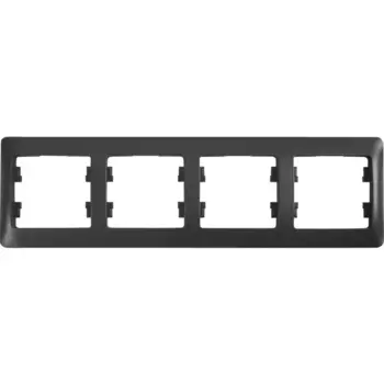 Рамка для розеток и выключателей Systeme Electric Glossa 4 поста цвет антрацит