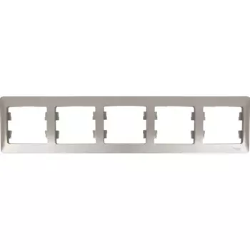 Рамка для розеток и выключателей Systeme Electric Glossa 5 постов пятерная цвет платина