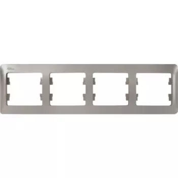 Рамка для розеток и выключателей Systeme Electric Glossa 4 поста четверная цвет платина