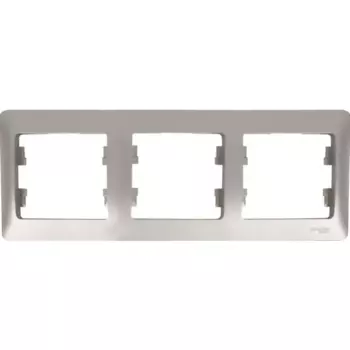 Рамка для розеток и выключателей Systeme Electric Glossa 3 поста тройная цвет платина