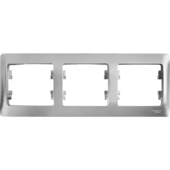 Рамка для розеток и выключателей Systeme Electric Glossa 3 поста цвет алюминий