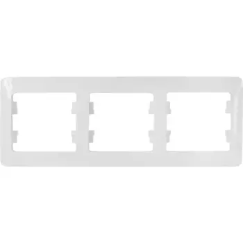 Рамка для розеток и выключателей Systeme Electric Glossa 3 поста тройная цвет молочный