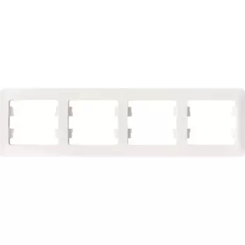 Рамка для розеток и выключателей Systeme Electric Glossa 4 поста четверная цвет молочный
