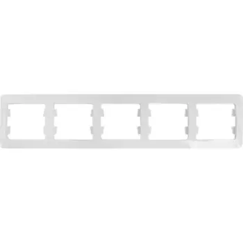 Рамка для розеток и выключателей Systeme Electric Glossa 5 постов пятерная цвет молочный