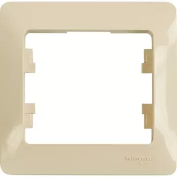 Рамка для розеток и выключателей Systeme Electric Glossa 1 пост цвет бежевый