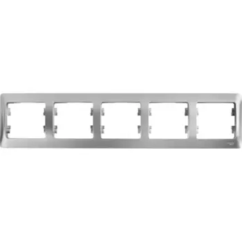 Рамка для розеток и выключателей Systeme Electric Glossa 5 постов цвет алюминий