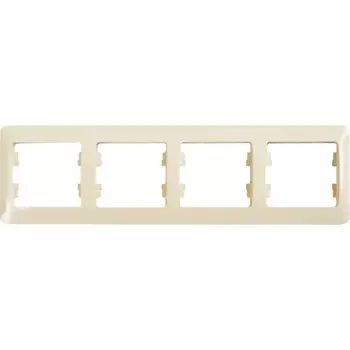Рамка для розеток и выключателей Systeme Electric Glossa 4 поста цвет бежевый