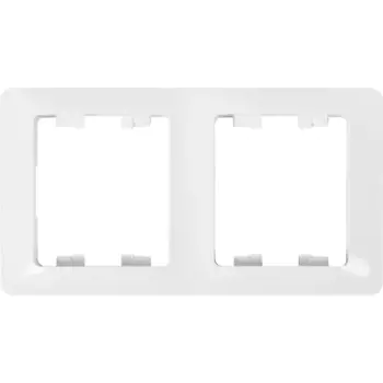 Рамка для розеток и выключателей Systeme Electric Glossa 2 поста вертикальная цвет белый